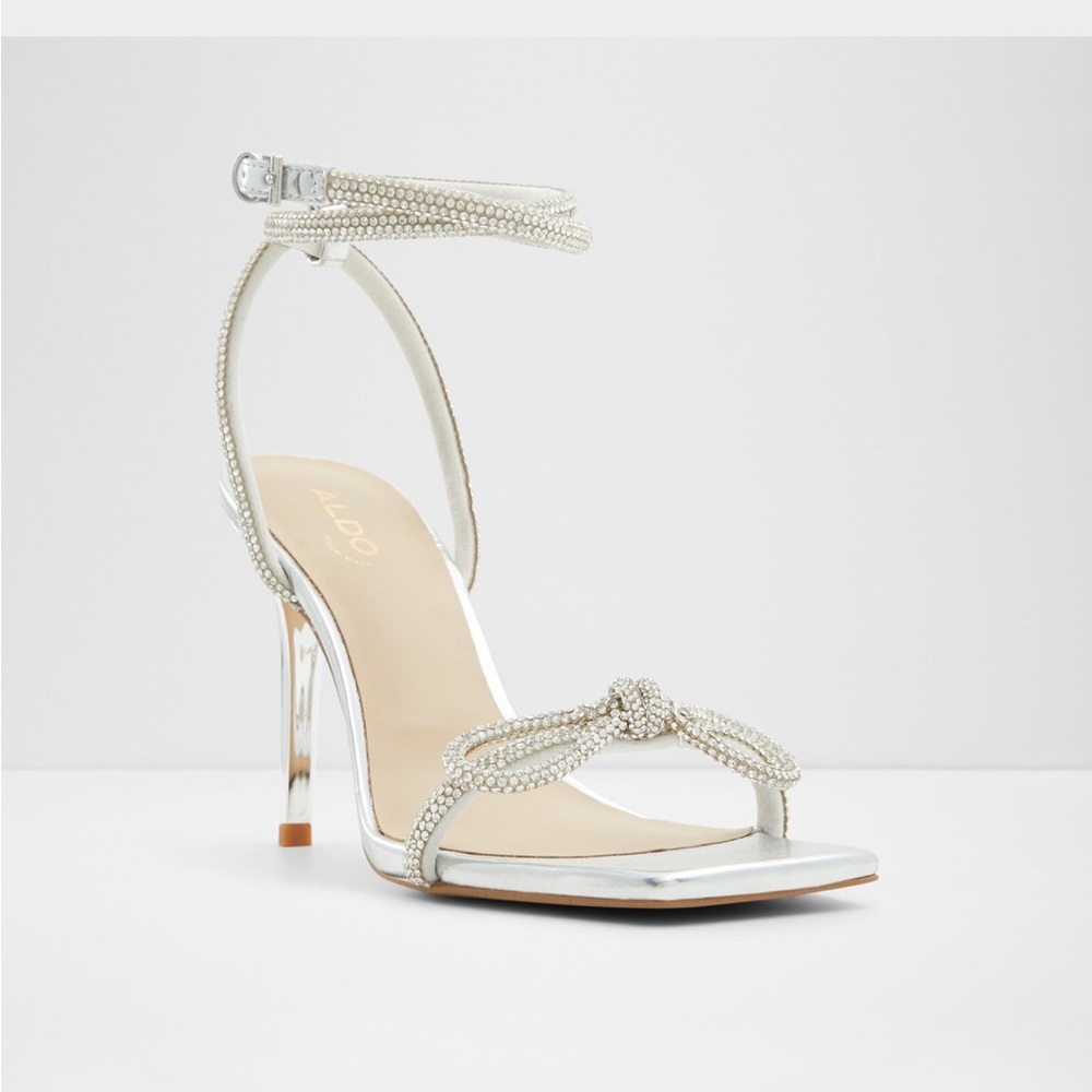 ALDO Barrona Metallic Silver Heeled Sandals